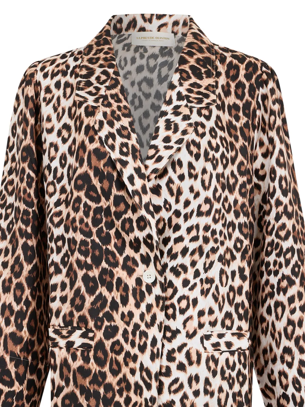 La Prestic Ouiston Blazer met panterprint Bruin