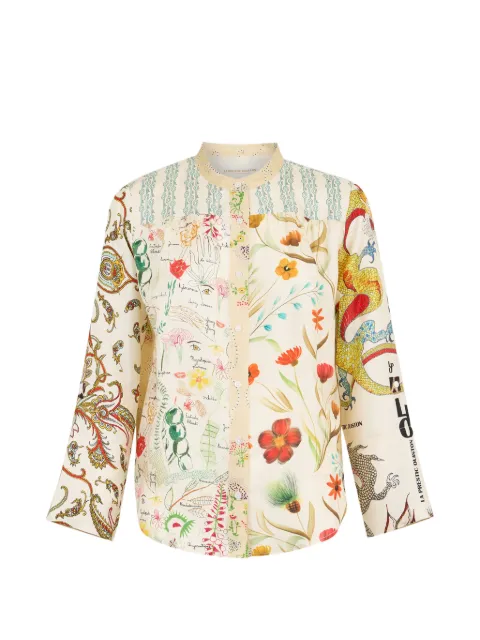 La Prestic Ouiston camisa estampada con cuello mao