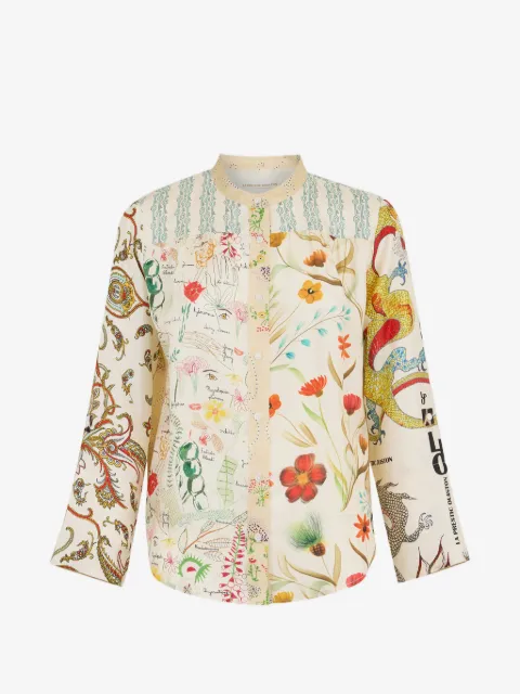 La Prestic Ouiston mandarin-collar print shirt