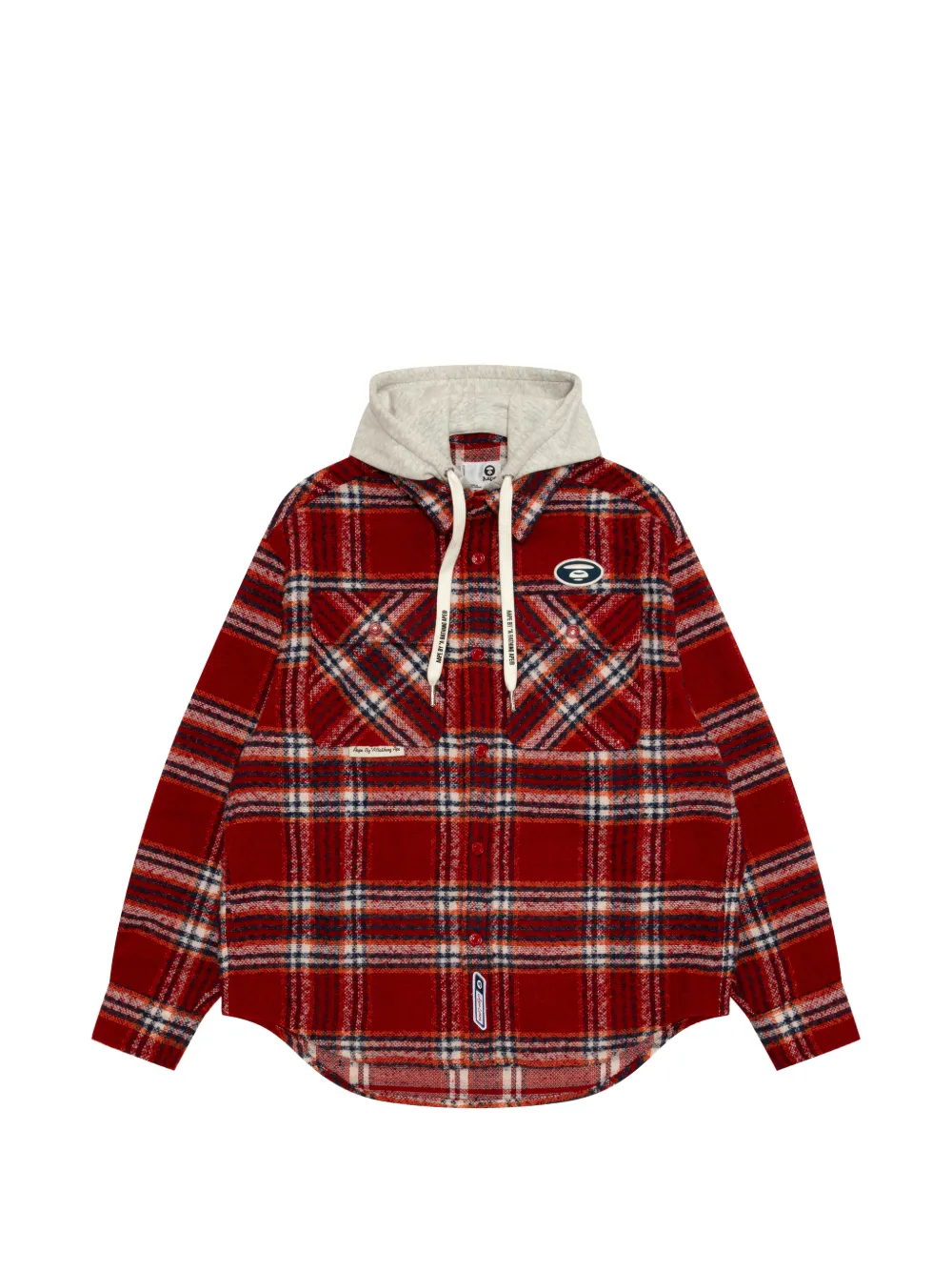 AAPE BY *A BATHING APE® hooded checked shirt - Rosso