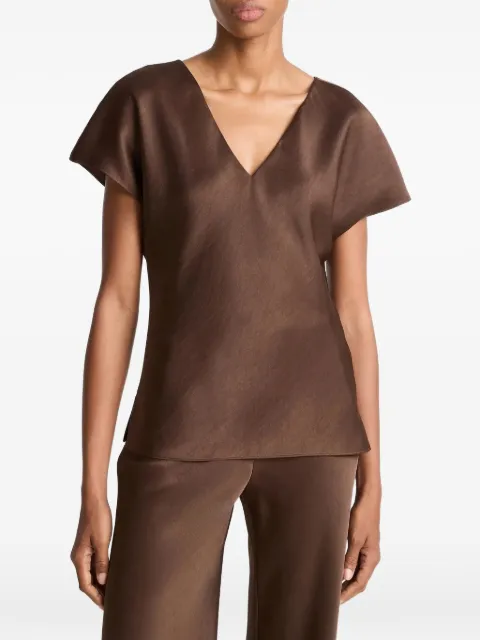 Vince cap-sleeve V-neck blouse