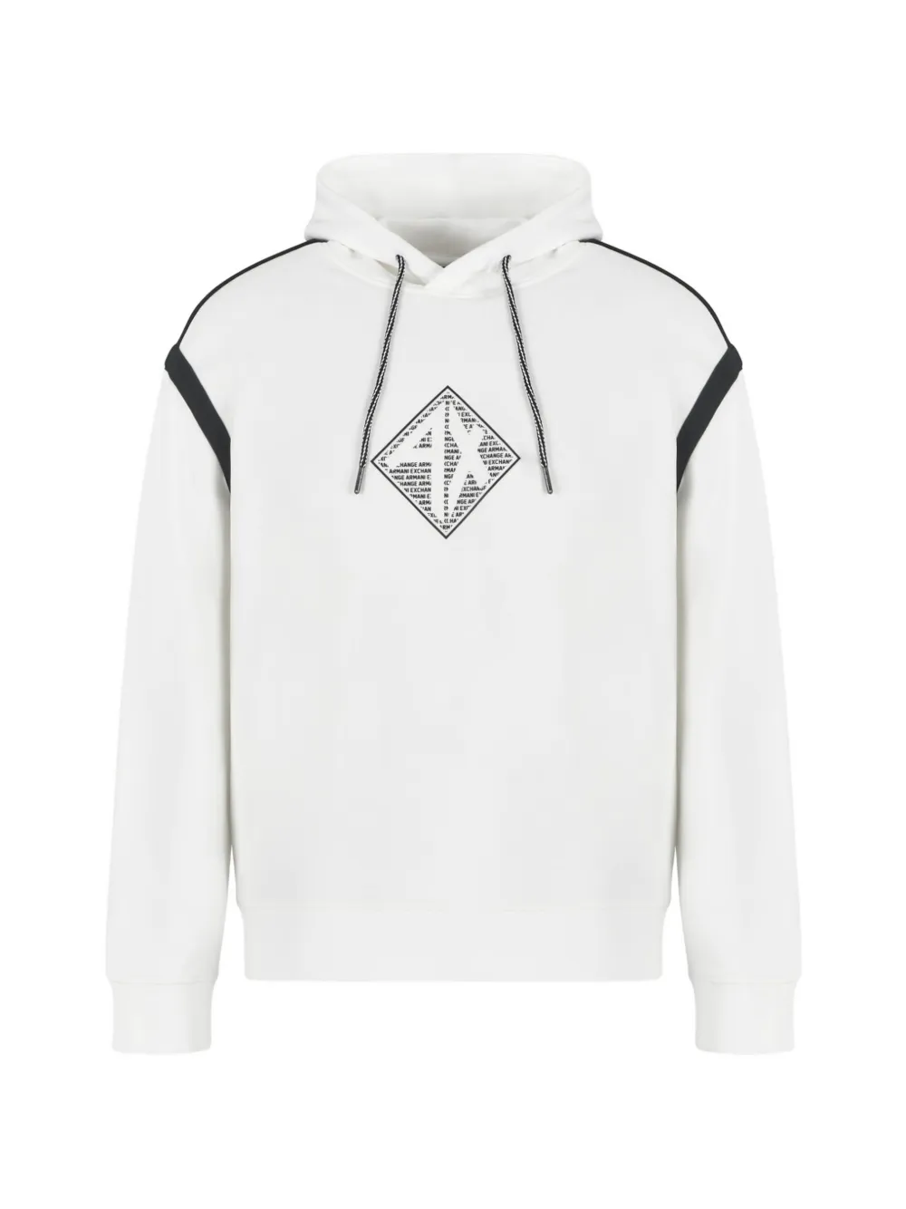 Armani Exchange diamond-graphic hoodie - Bianco