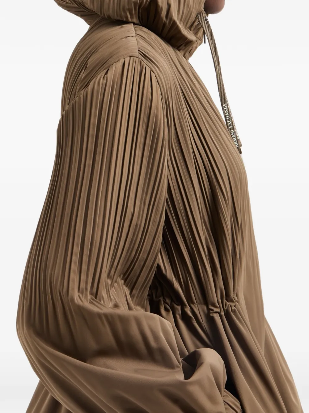  Armani Exchange Pleated Hooded Jacket - Brown 