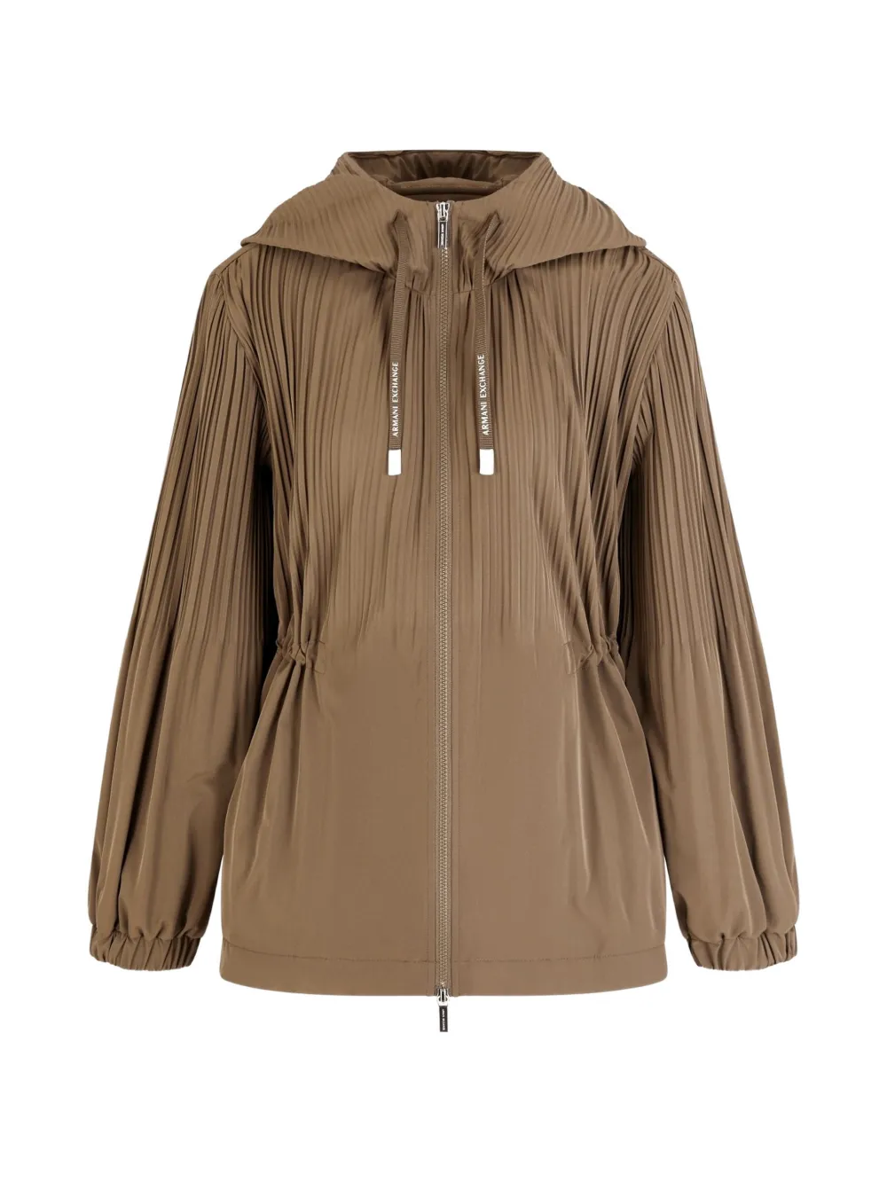 Armani Exchange pleated hooded jacket - Marrone