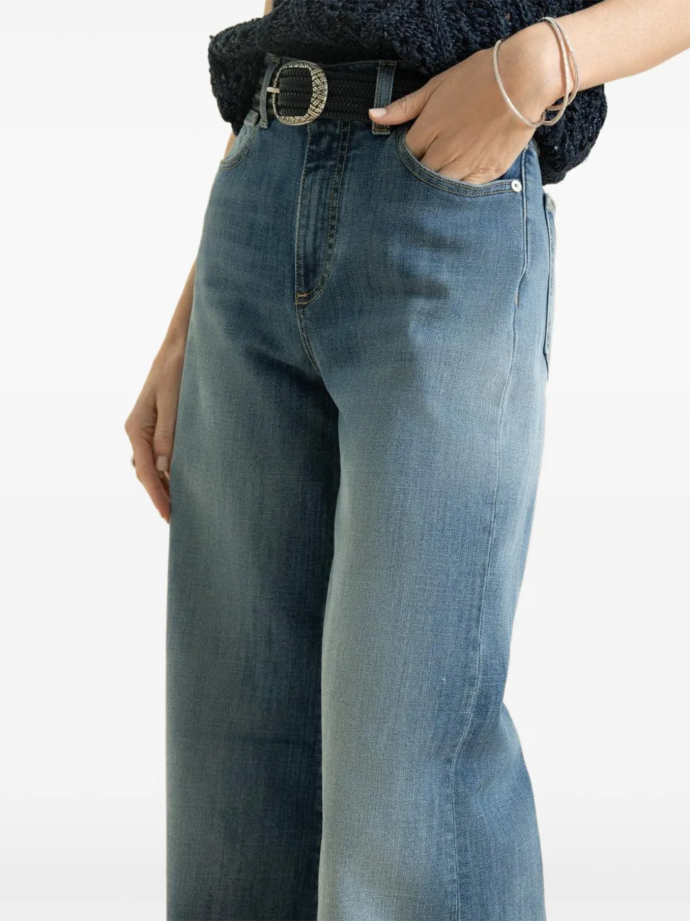 Eleventy Jeans met riemlussen Blauw