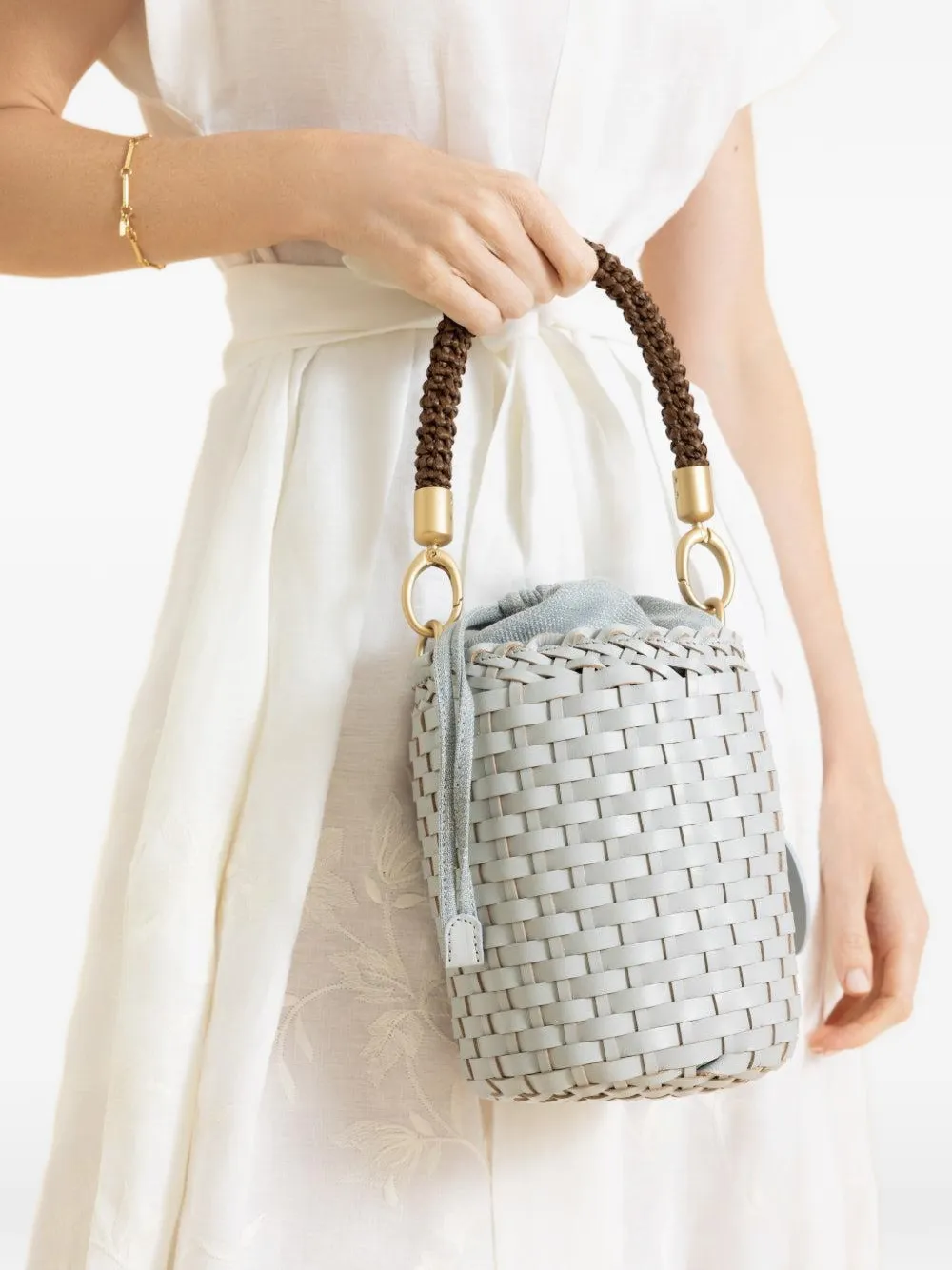  Eleventy Top Handle Bucket Bag - Grey 