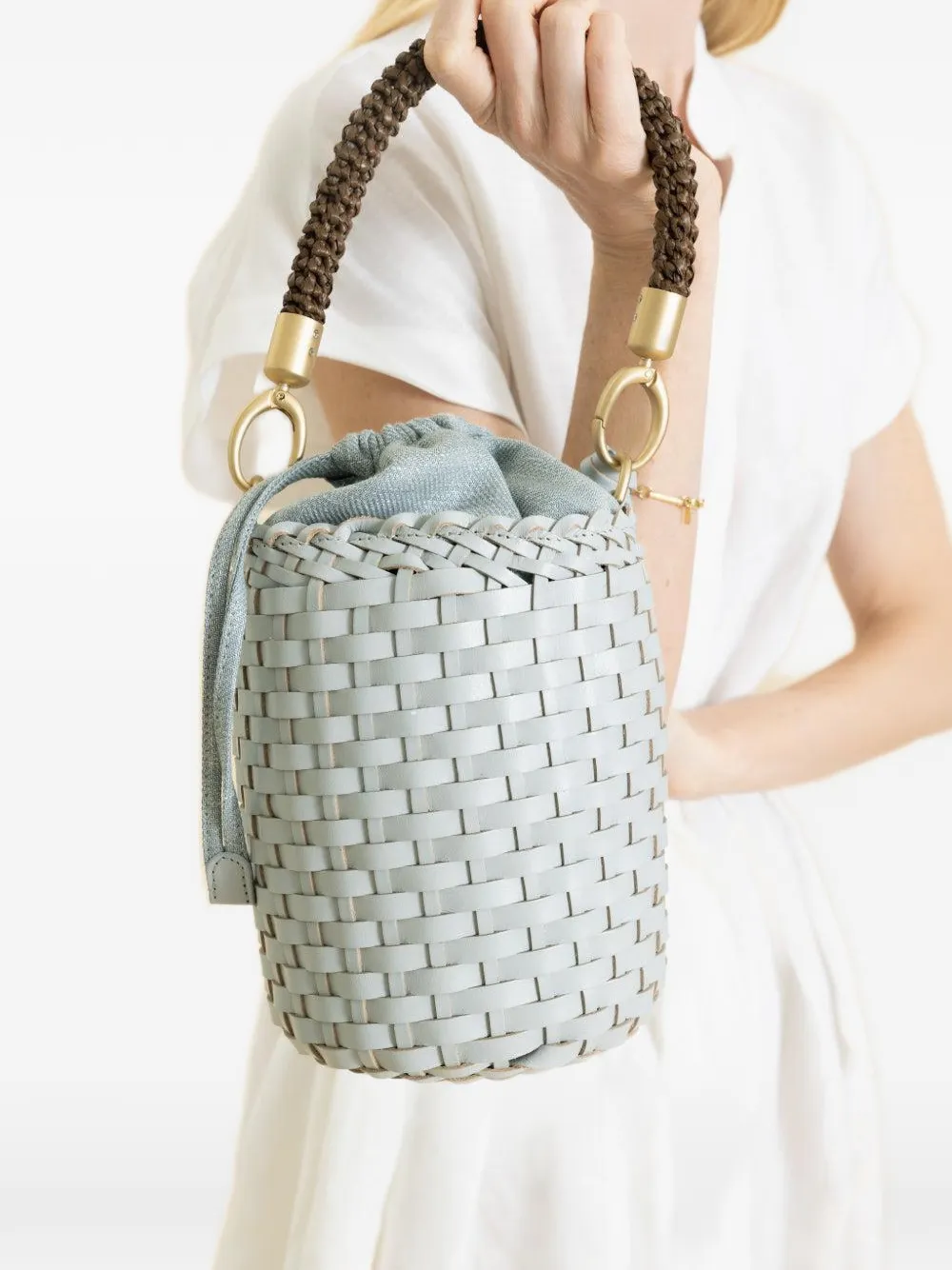  Eleventy Top Handle Bucket Bag - Grey 