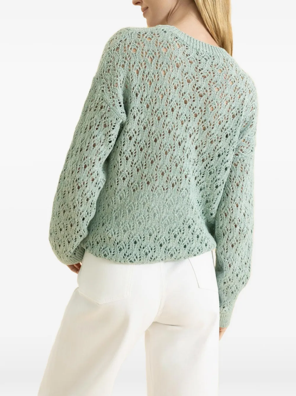  Eleventy Long Sleeve Crew-neck Sweater - Green 