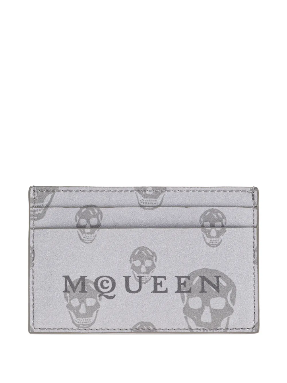 Alexander McQueen skull print cardholder - Grigio
