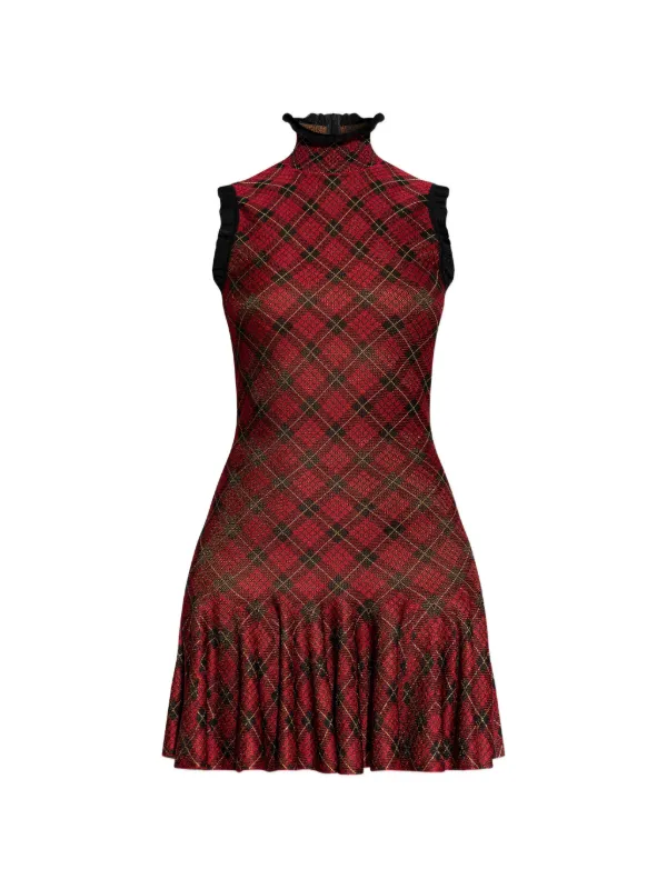 red tartan mini dress Red Plaid Tartan Punk Mini Dress | Buckles & Corset Lacing | Pretty Attitude