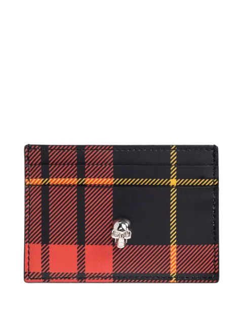 Alexander McQueen tartan skull cardholder