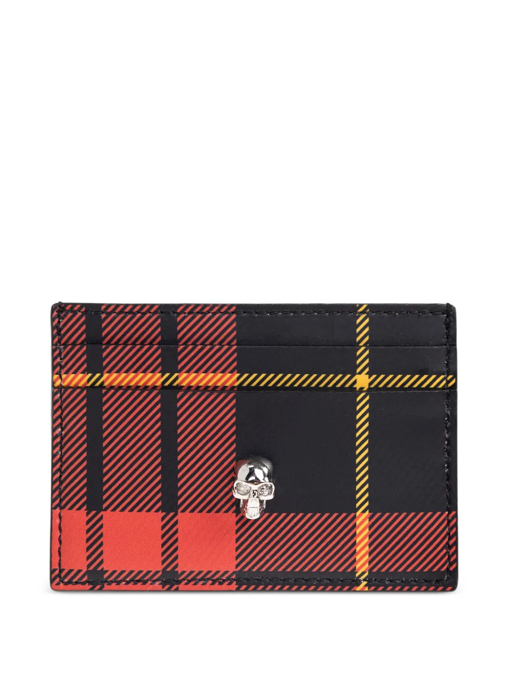Alexander McQueen tartan skull cardholder - Nero