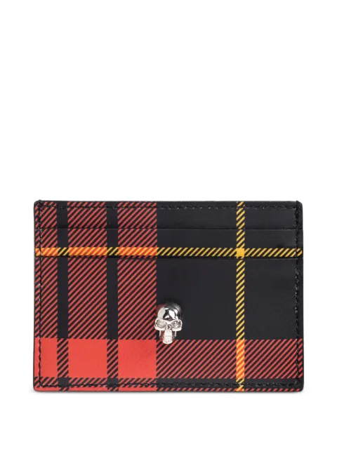Alexander McQueen tartan skull cardholder