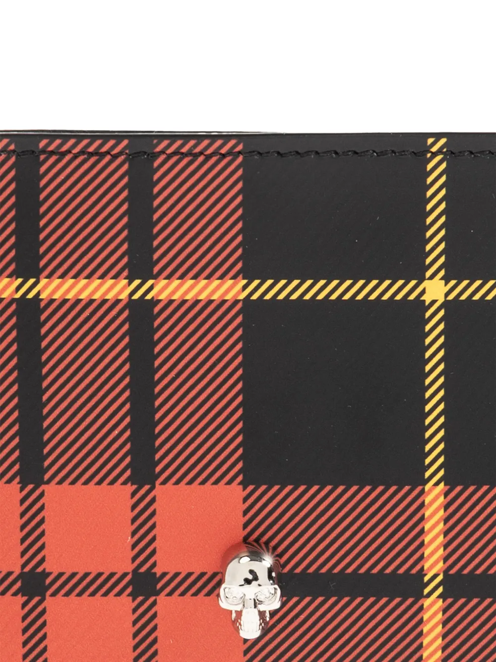 Alexander McQueen Portemonnee met doodskopdetail en tartan ruit Rood