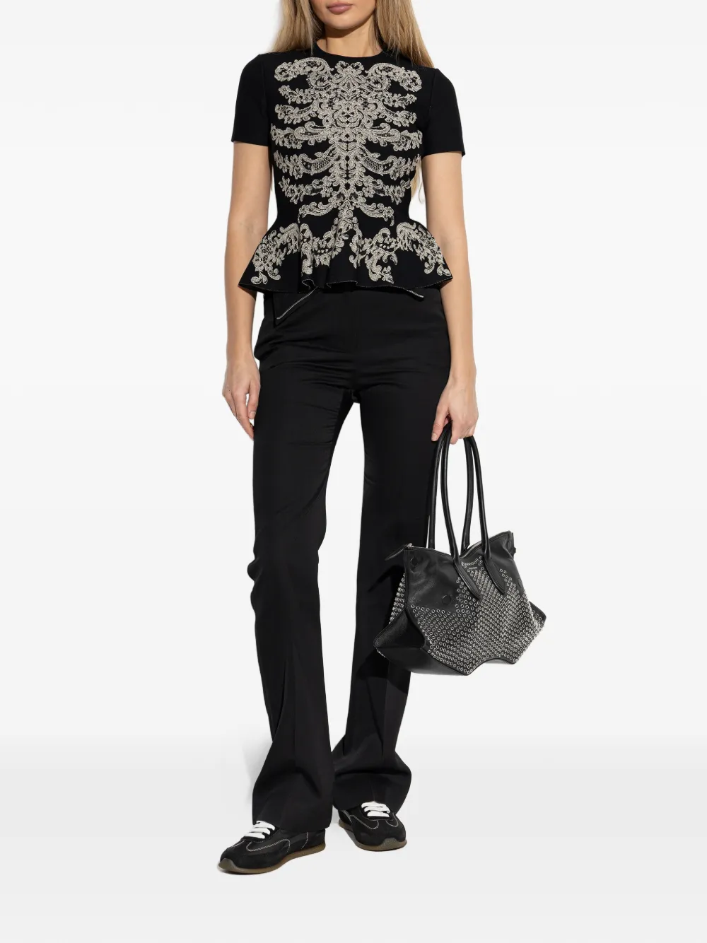 Alexander McQueen Broek met ritssluiting Zwart