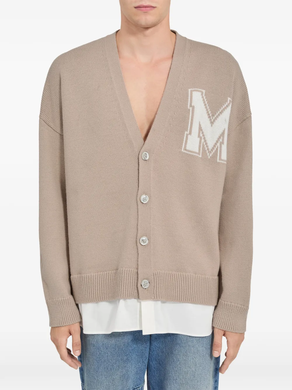 MM6 Maison Margiela Two-in-one V-neck cardigan - Toni neutri