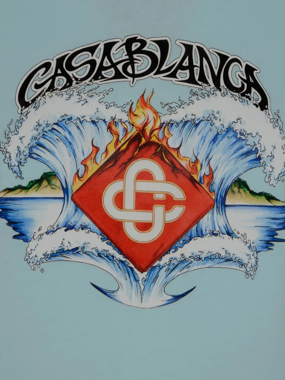Casablanca T-shirt met print en korte mouwen Blauw