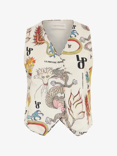 La Prestic Ouiston Lauren dragons-print gilet