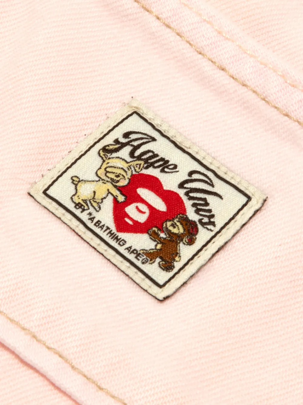  Aape By *a Bathing Ape® Embroidered Wide-leg Trousers - Pink 