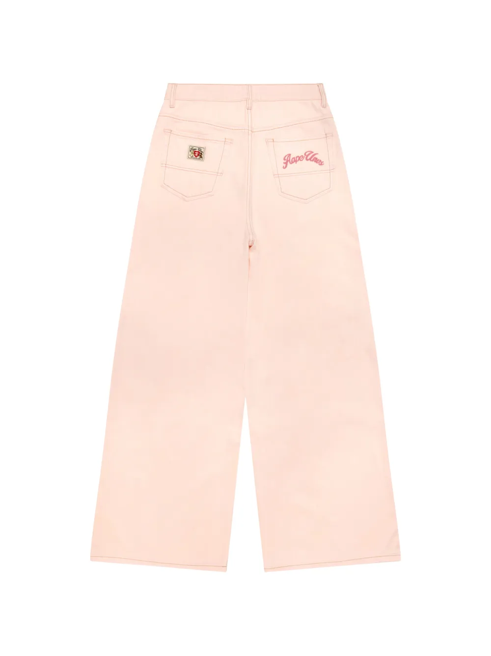  Aape By *a Bathing Ape® Embroidered Wide-leg Trousers - Pink 