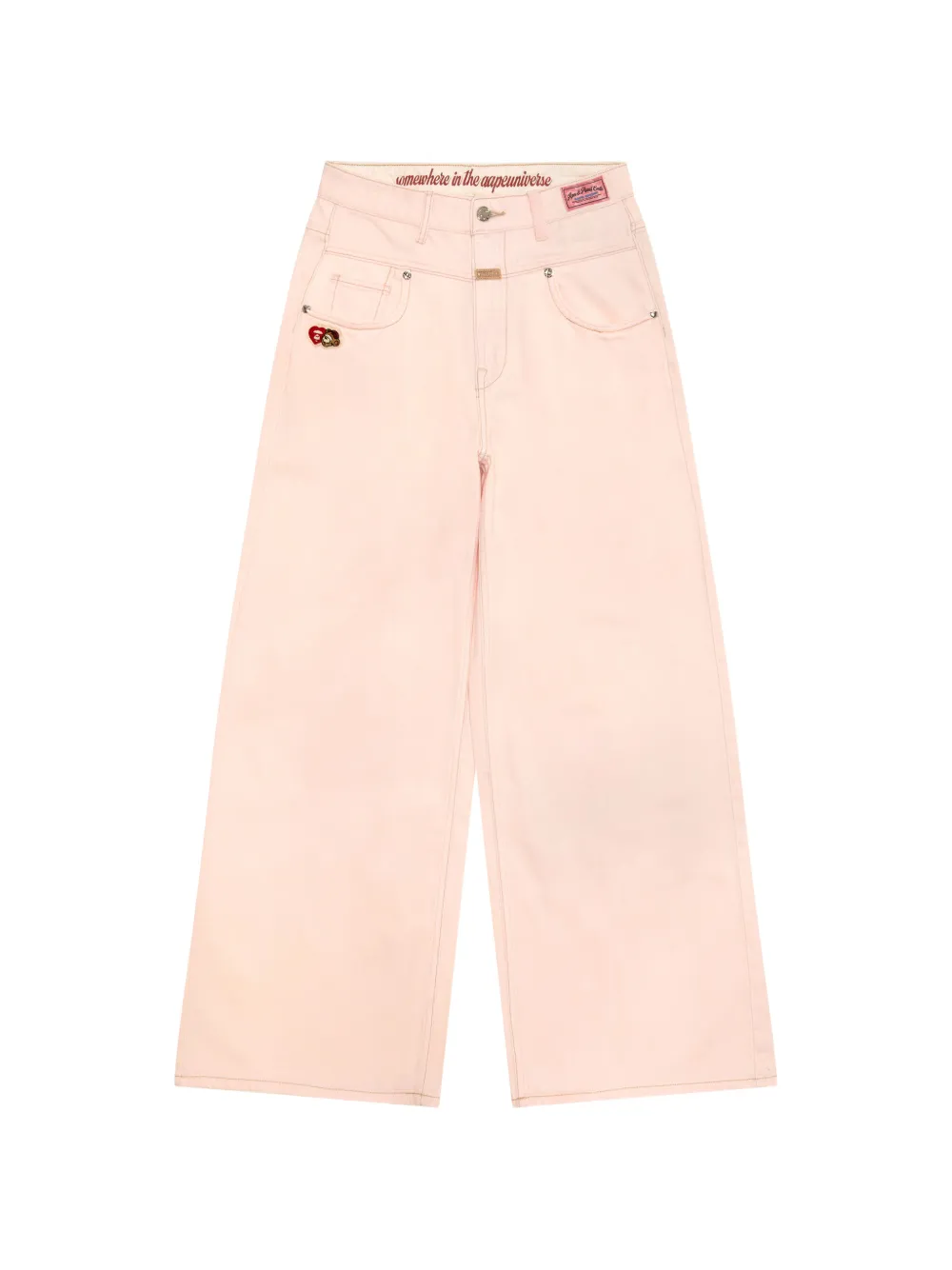 AAPE BY *A BATHING APE® Pantaloni a gamba ampia con ricamo - Rosa