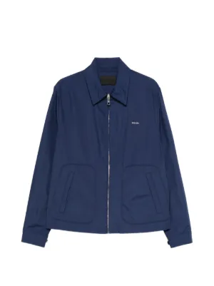Prada Logo zip-up Jacket | Blue | FARFETCH UK