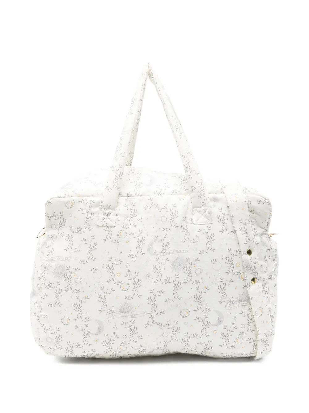 Tartine Et Chocolat floral-detail handle changing bag - Bianco