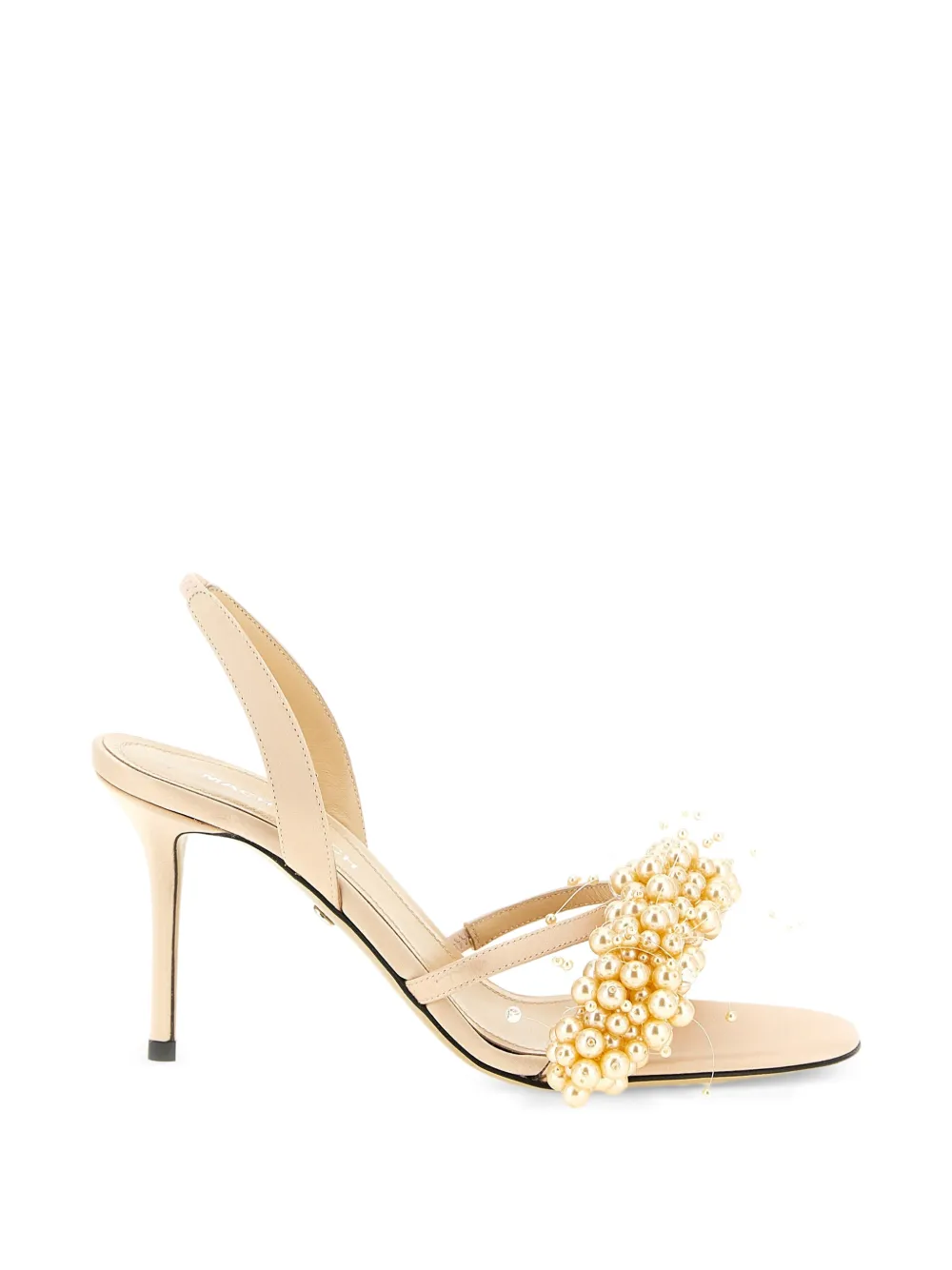MACH & MACH pearl-band satin sandals - Toni neutri