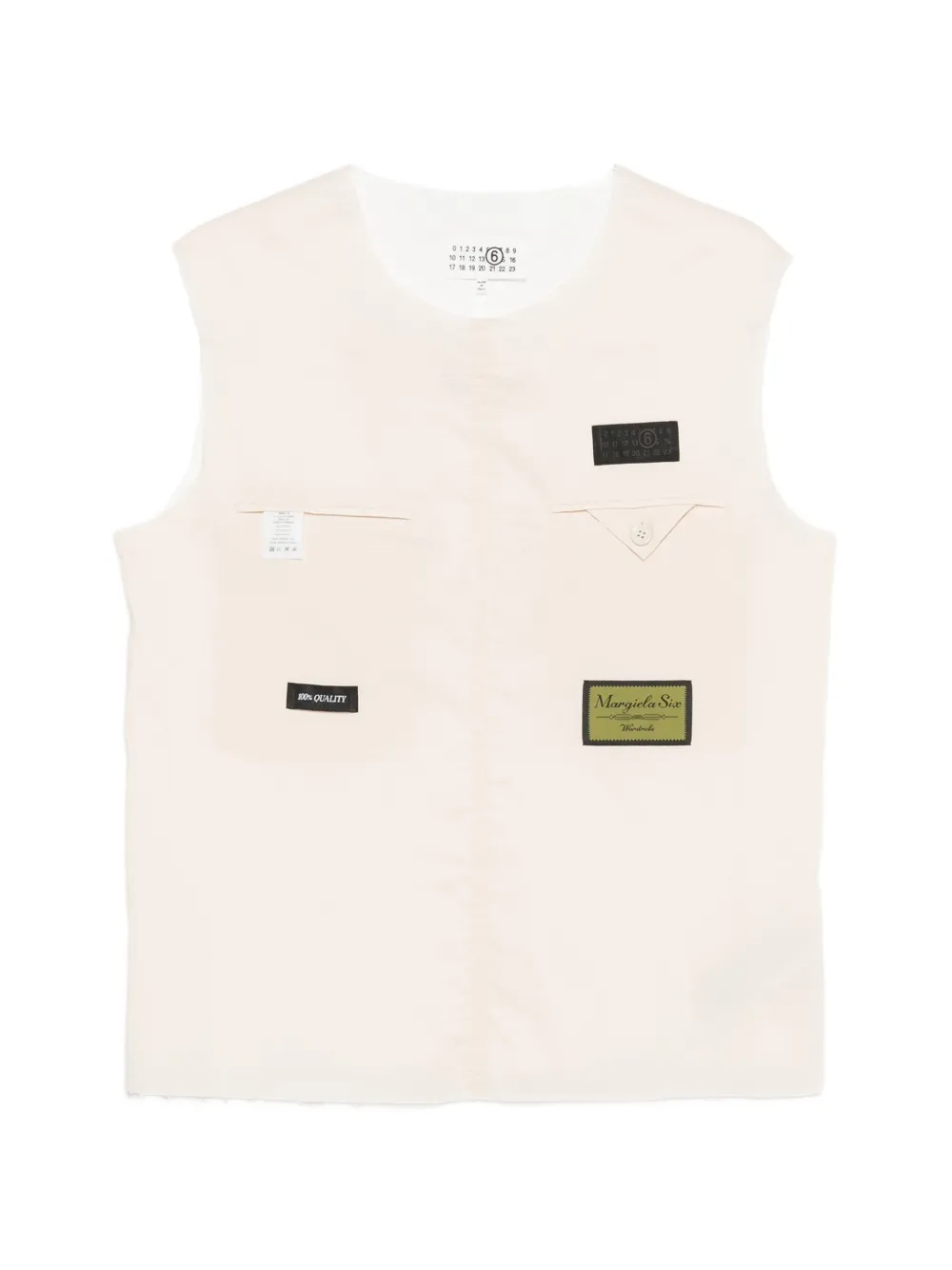 MM6 Maison Margiela logo-patch vest - Toni neutri