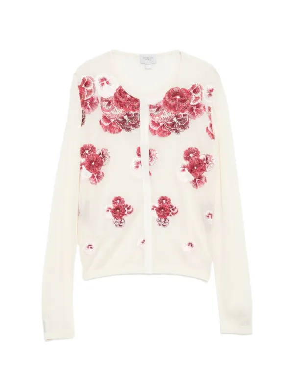 Giambattista Valli Knitted Button Cardigan in Neutrals
