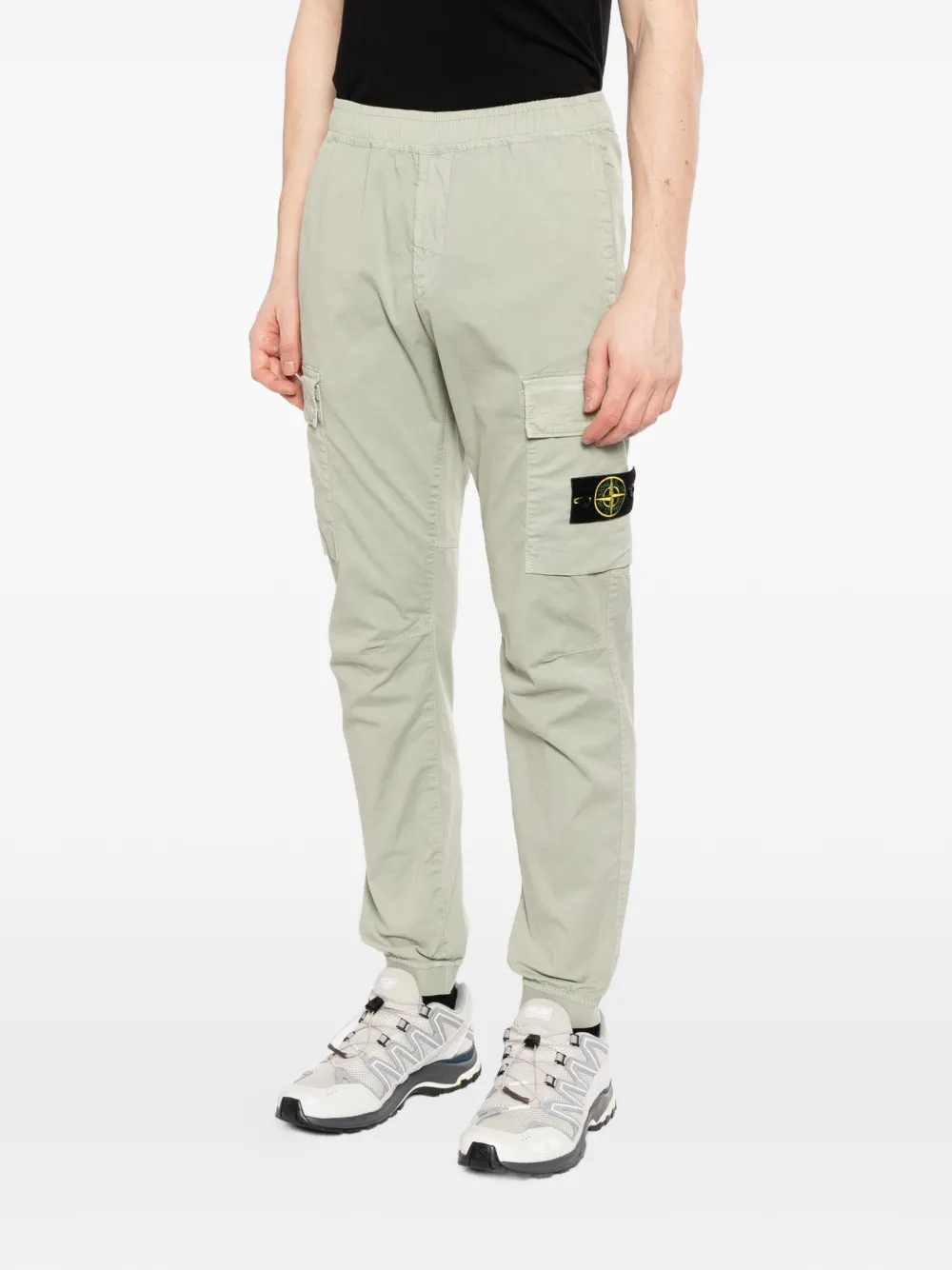 Stone Island Broek met logopatch Groen