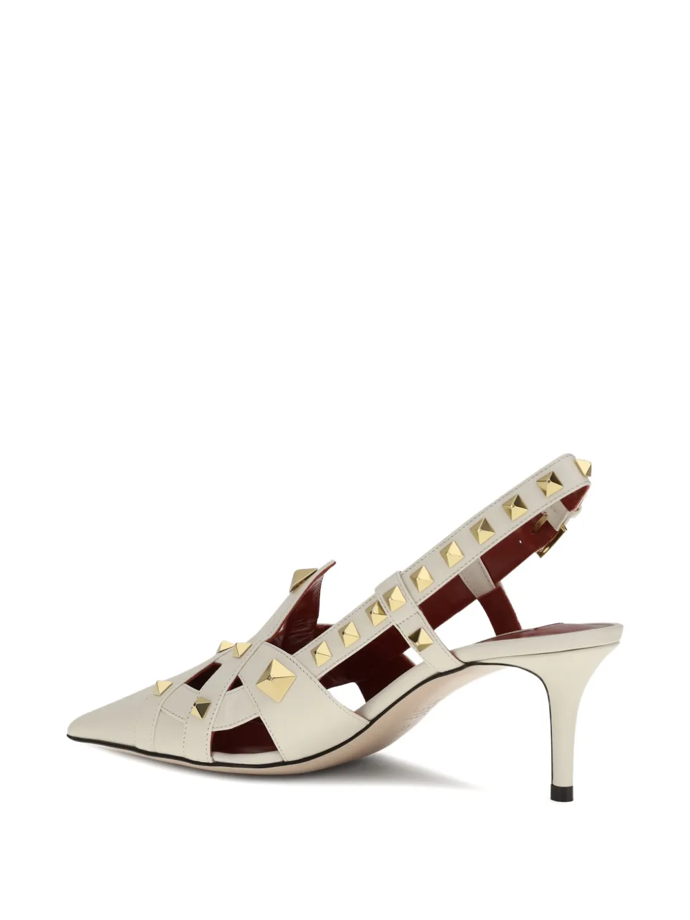 Valentino Garavani studded pointed heeled pumps Beige