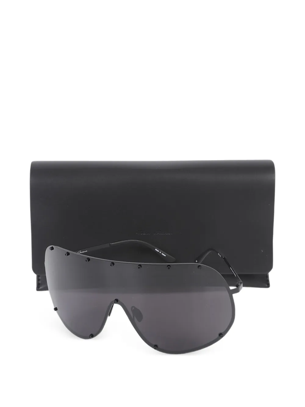 Rick Owens Zonnebril met schild montuur Zwart