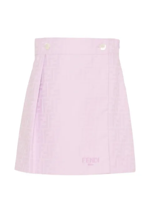 Fendi Kids button-embellished pattern skirt