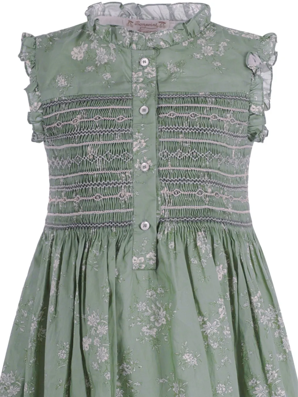  Bonpoint Ruffled Floral Dress - Green 