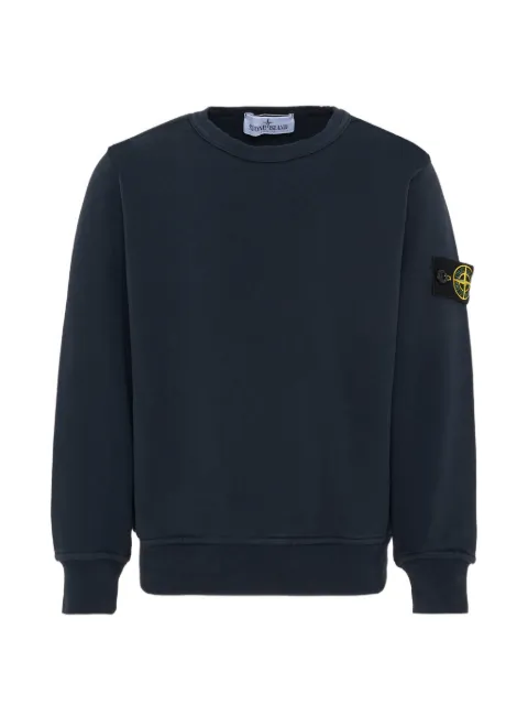 Stone Island Junior sudadera con parche del logo y cuello redondo