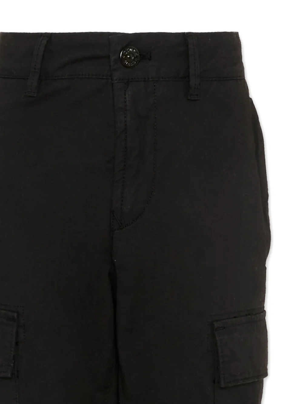 Stone Island Junior Broek met zak en riemlus Zwart