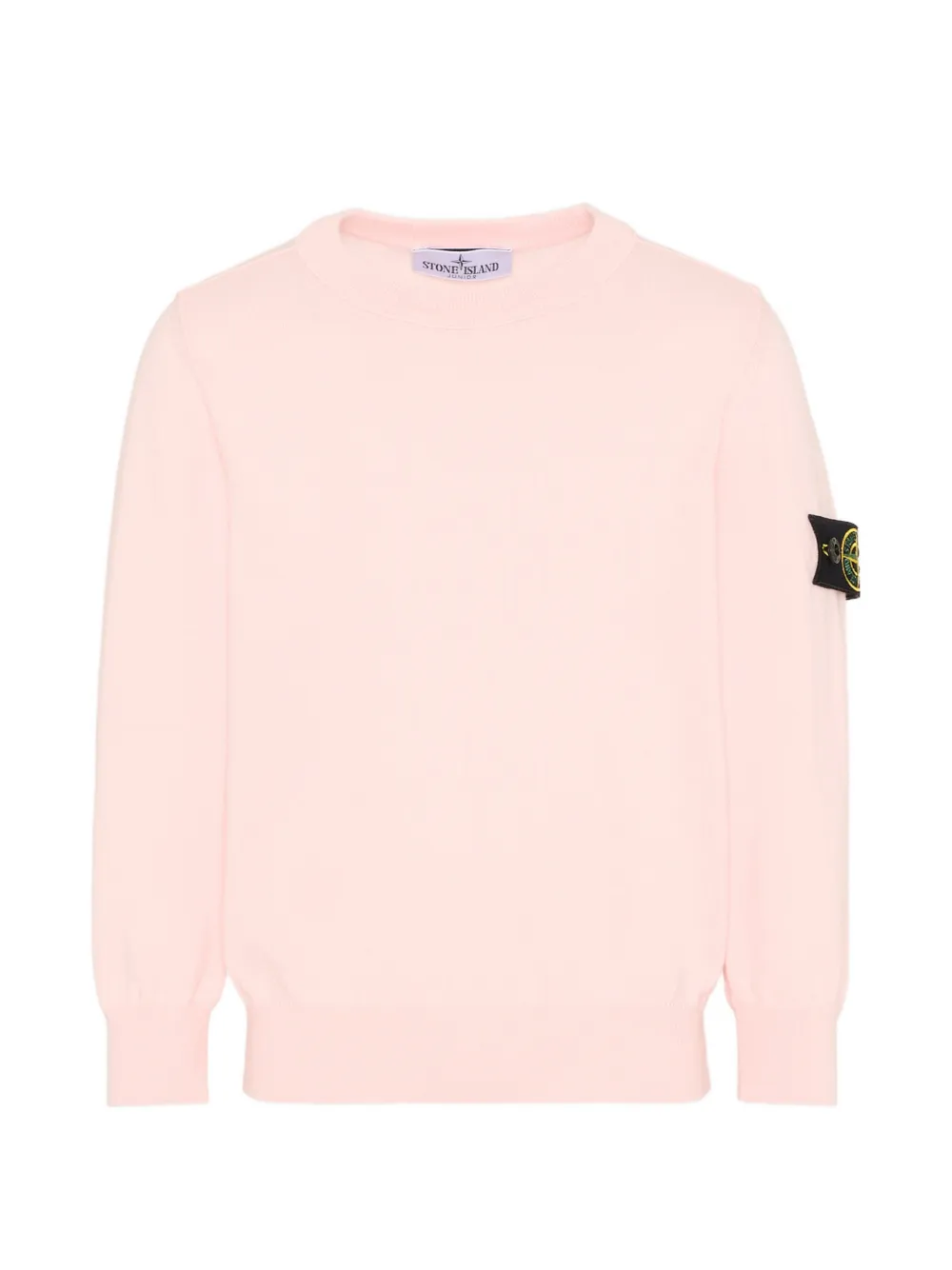 Stone Island Junior crew neck logo-patch sweater - Rosa