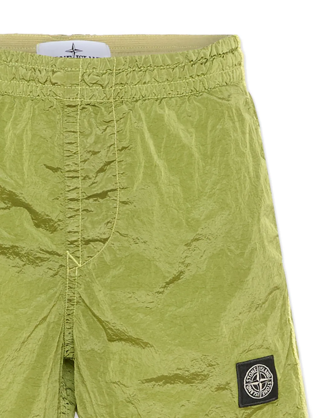 Stone Island Junior Elastische zwembroek met logopatch Groen