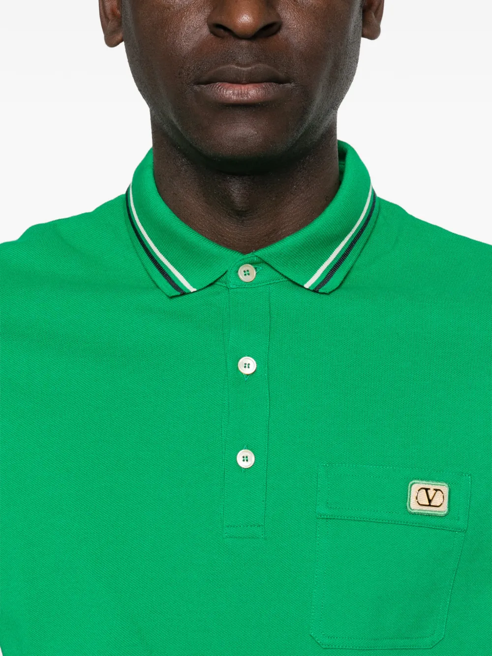 Valentino Garavani Poloshirt met zak afwerking Groen