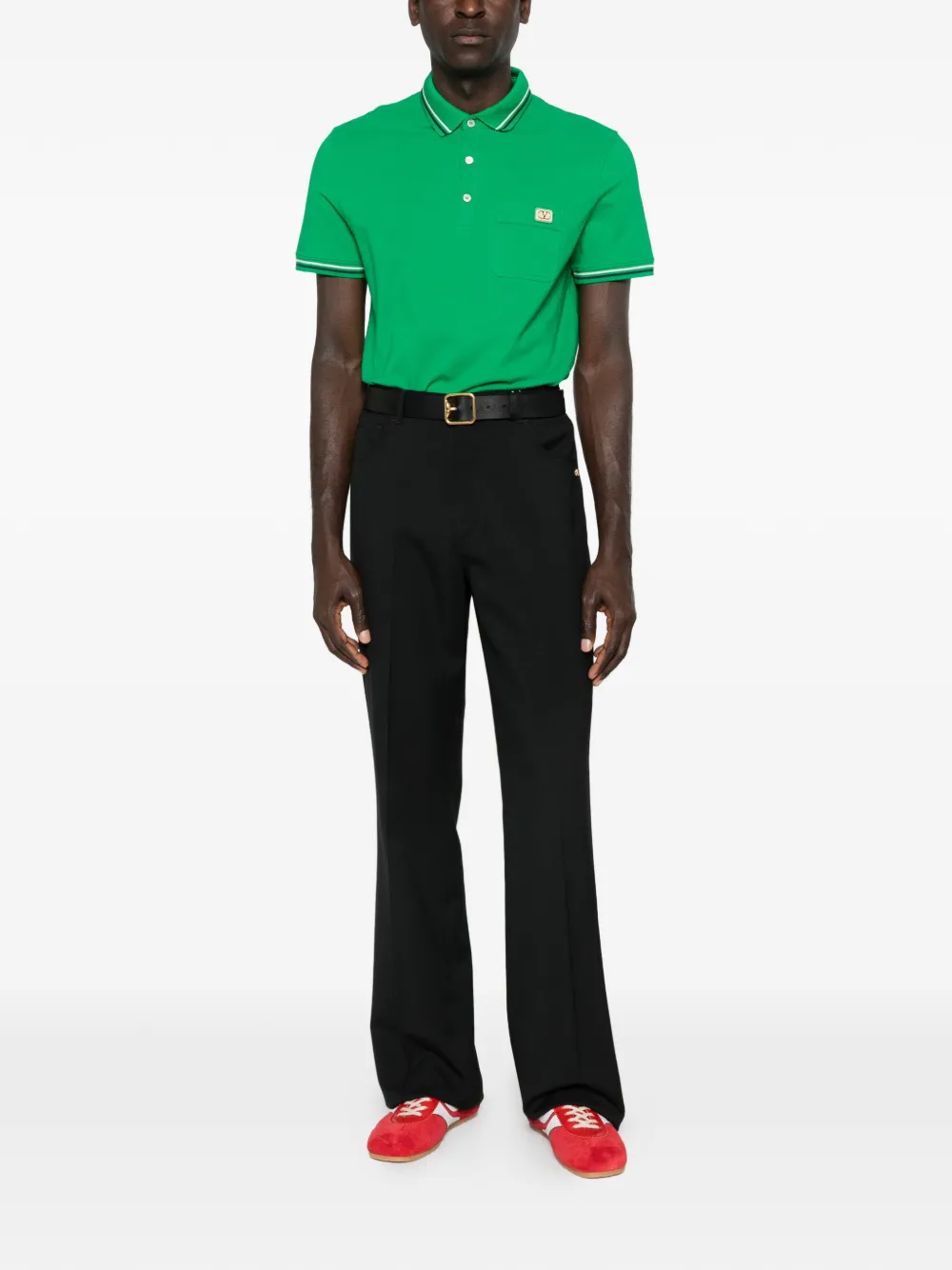Valentino Garavani Poloshirt met zak afwerking Groen