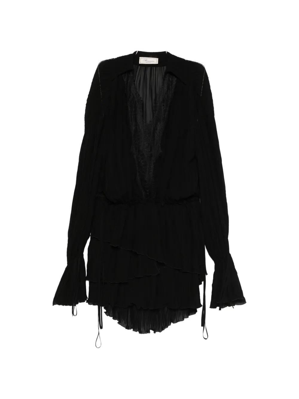 Blumarine lace-trim mini dress - Nero