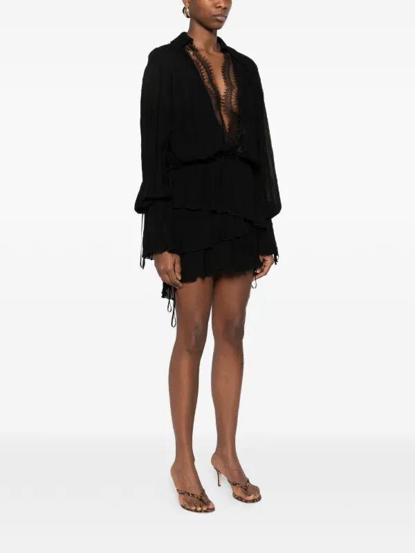 mini black dress with thick straps Black Babydoll Mini Dress - Flowy Mini Dress