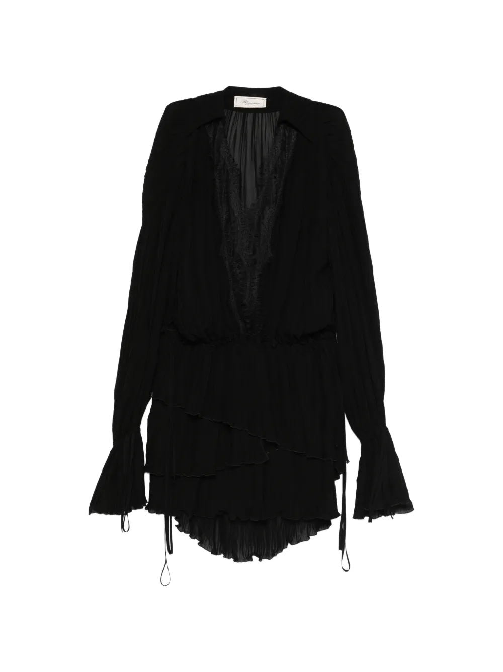 Blumarine lace-trim mini dress - Nero