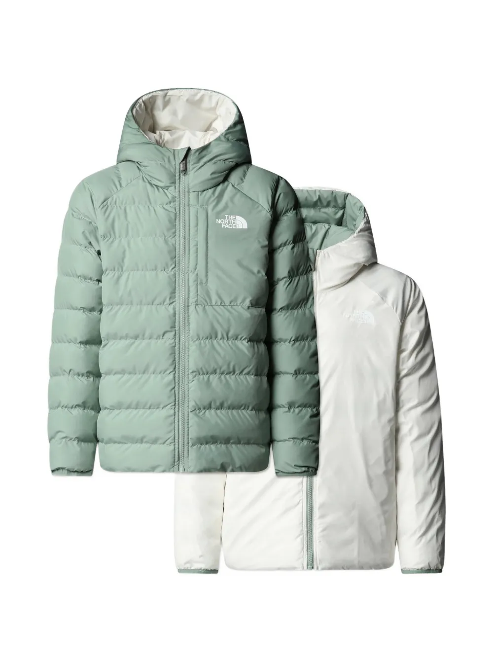  The North Face Kids Hooded Quilted Jacket - Green 