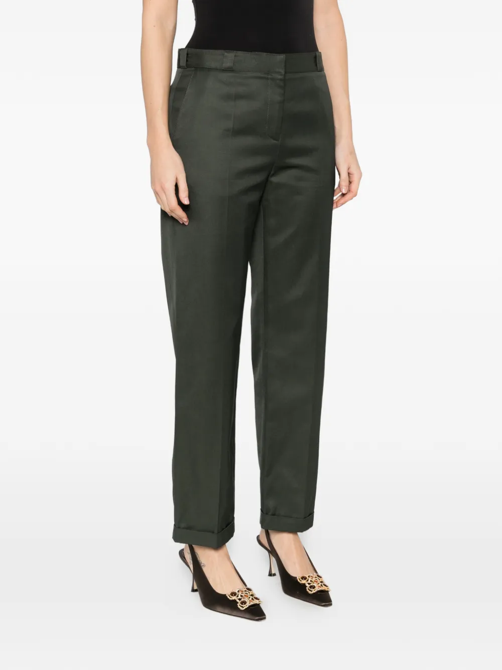 TOM FORD Broek met omgeslagen zoom Groen
