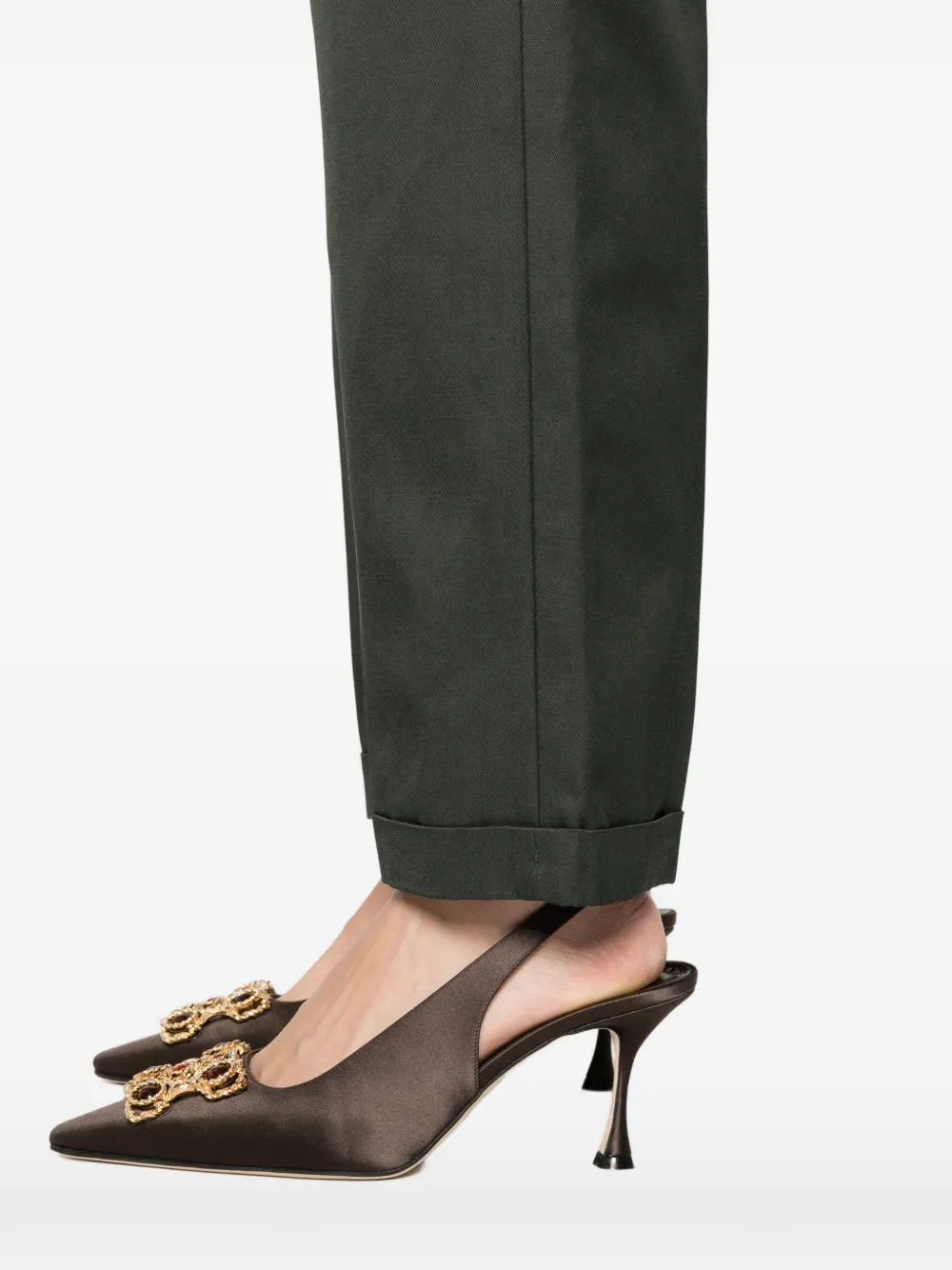 TOM FORD Broek met omgeslagen zoom Groen