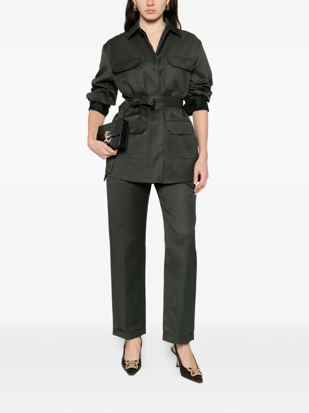 TOM FORD Broek met omgeslagen zoom Groen