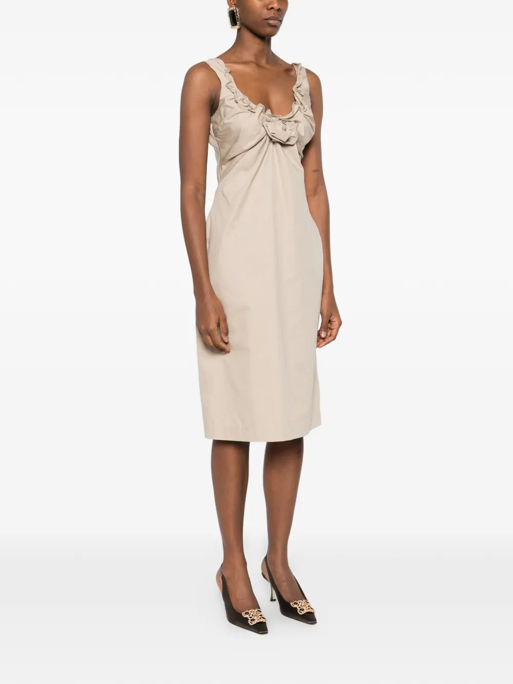 Magda Butrym Jurk met bloemdetail Beige