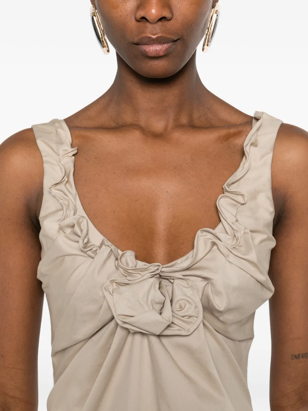 Magda Butrym Jurk met bloemdetail Beige